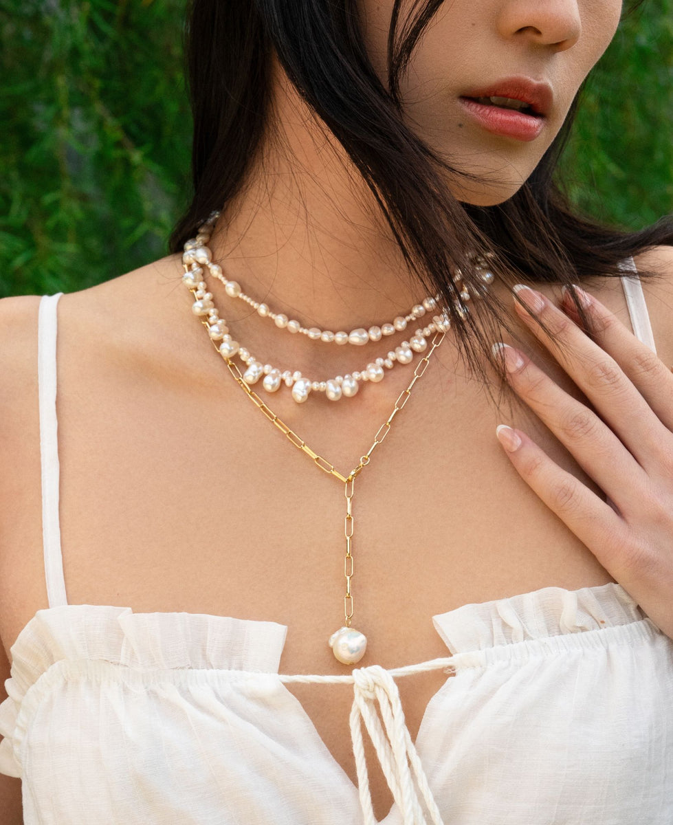 Isla Teardrop Baroque Pearl Choker Necklace | Sachelle Collective