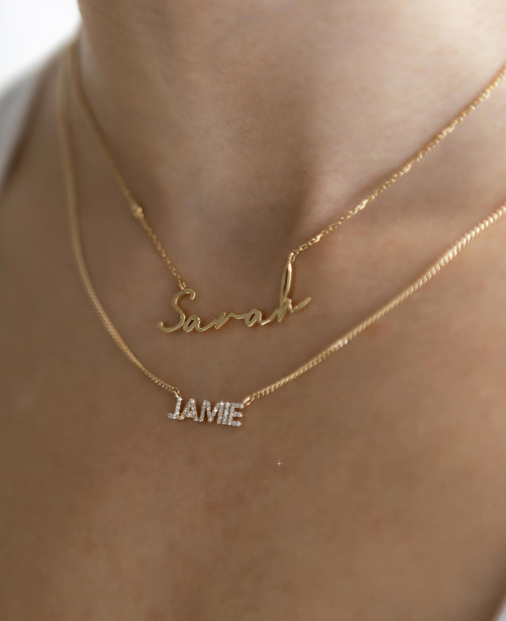 Alaia Custom Nameplate Necklace with Diamond