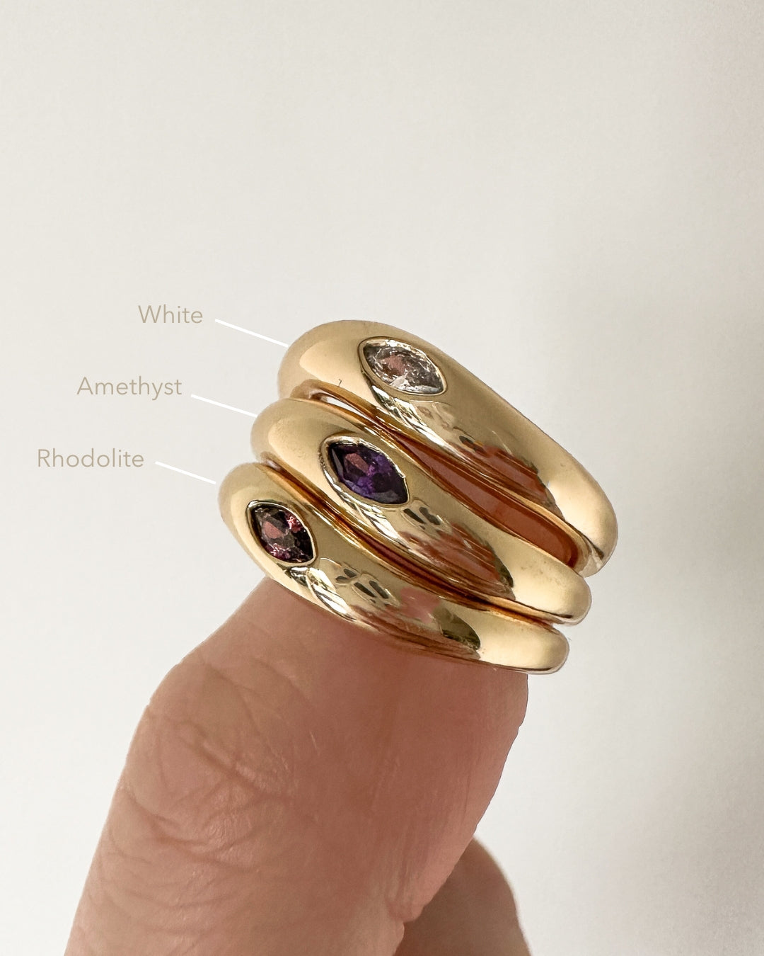 Renee Gypsy Rhodolite Stackable Gold Ring