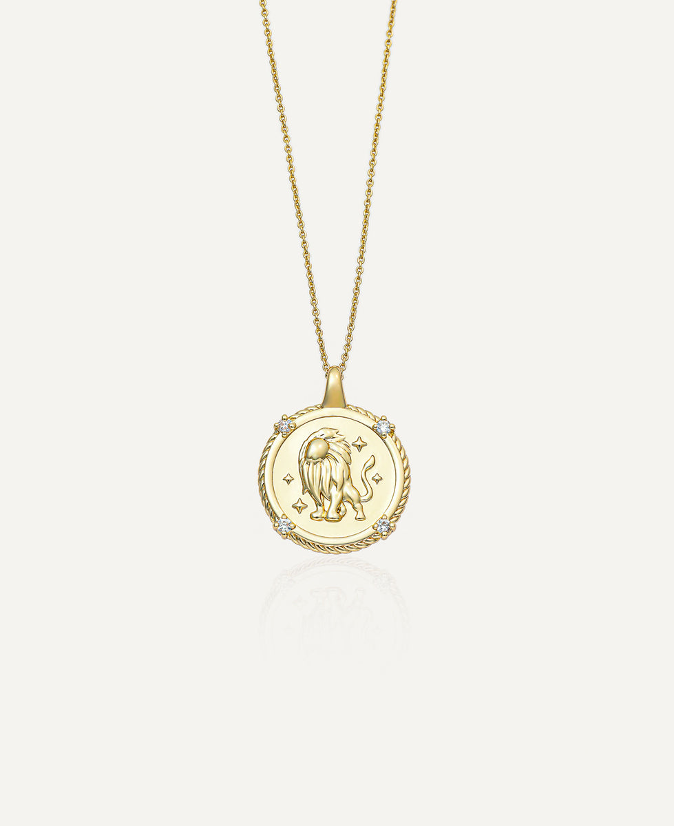 Leo Horoscope Gold Pendant Necklace – Sachelle Collective