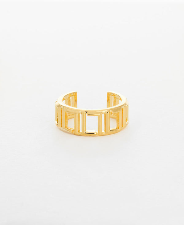Chantelle 14k Gold Open structural design Ring product shot- sachelle collective
