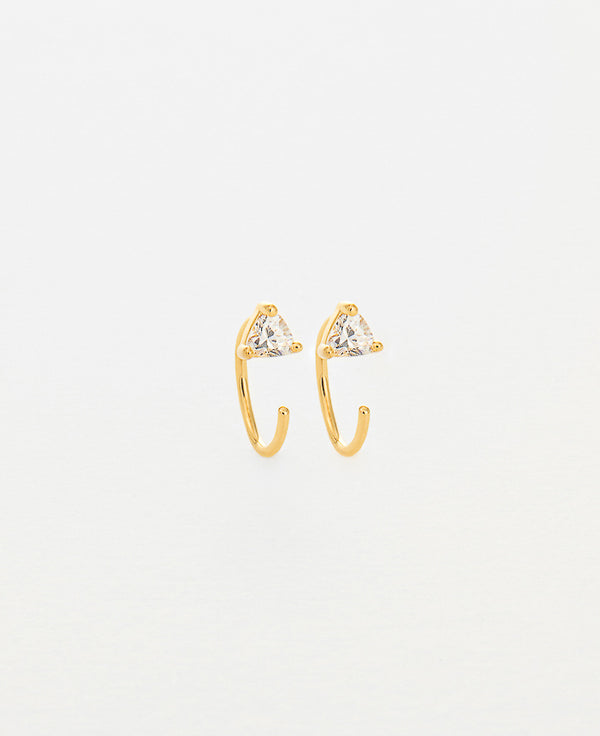 Isabelle Half-Moon Hoops Gold Earrings