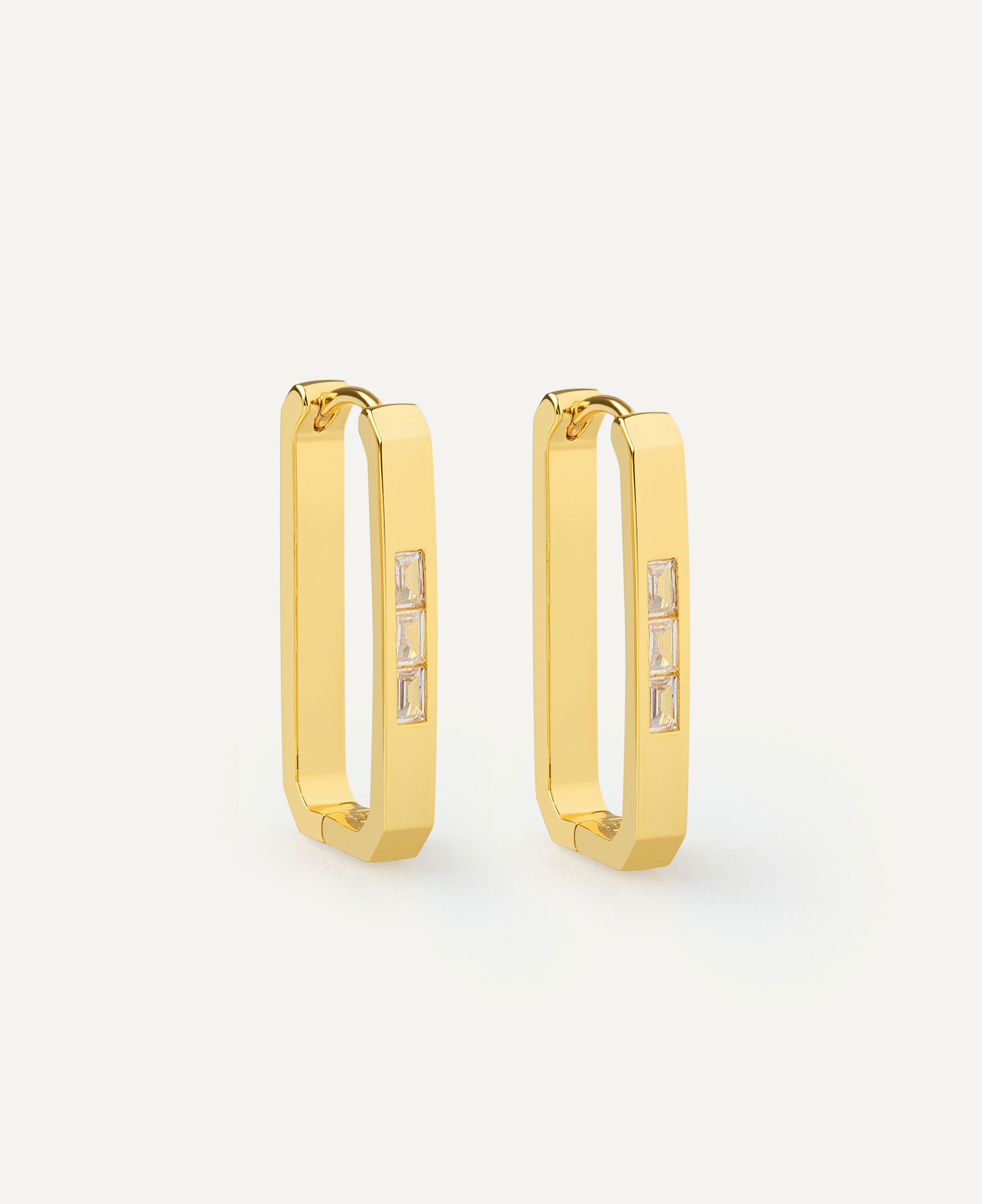 Seva Baguette Rectangle 14k Gold-filled Hoop Earrings