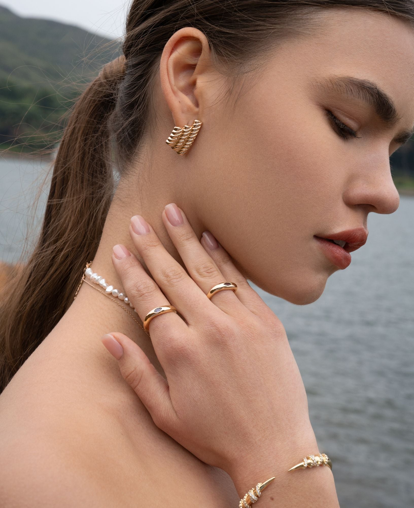 Renee Gypsy Amethyst Stackable Gold Ring