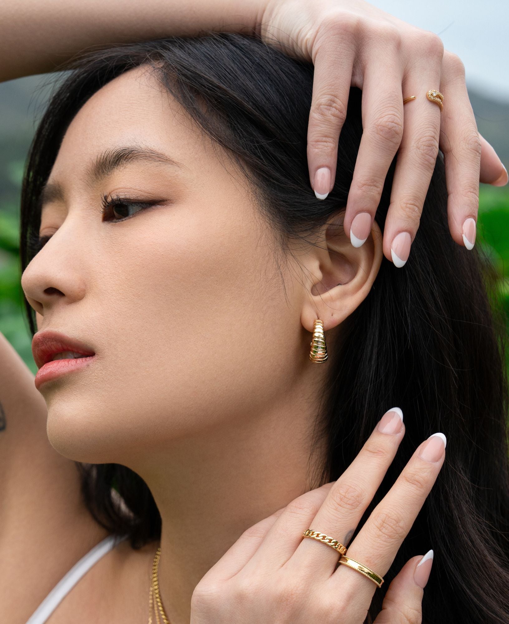 Maeve Croissant Half-Hoop Earrings