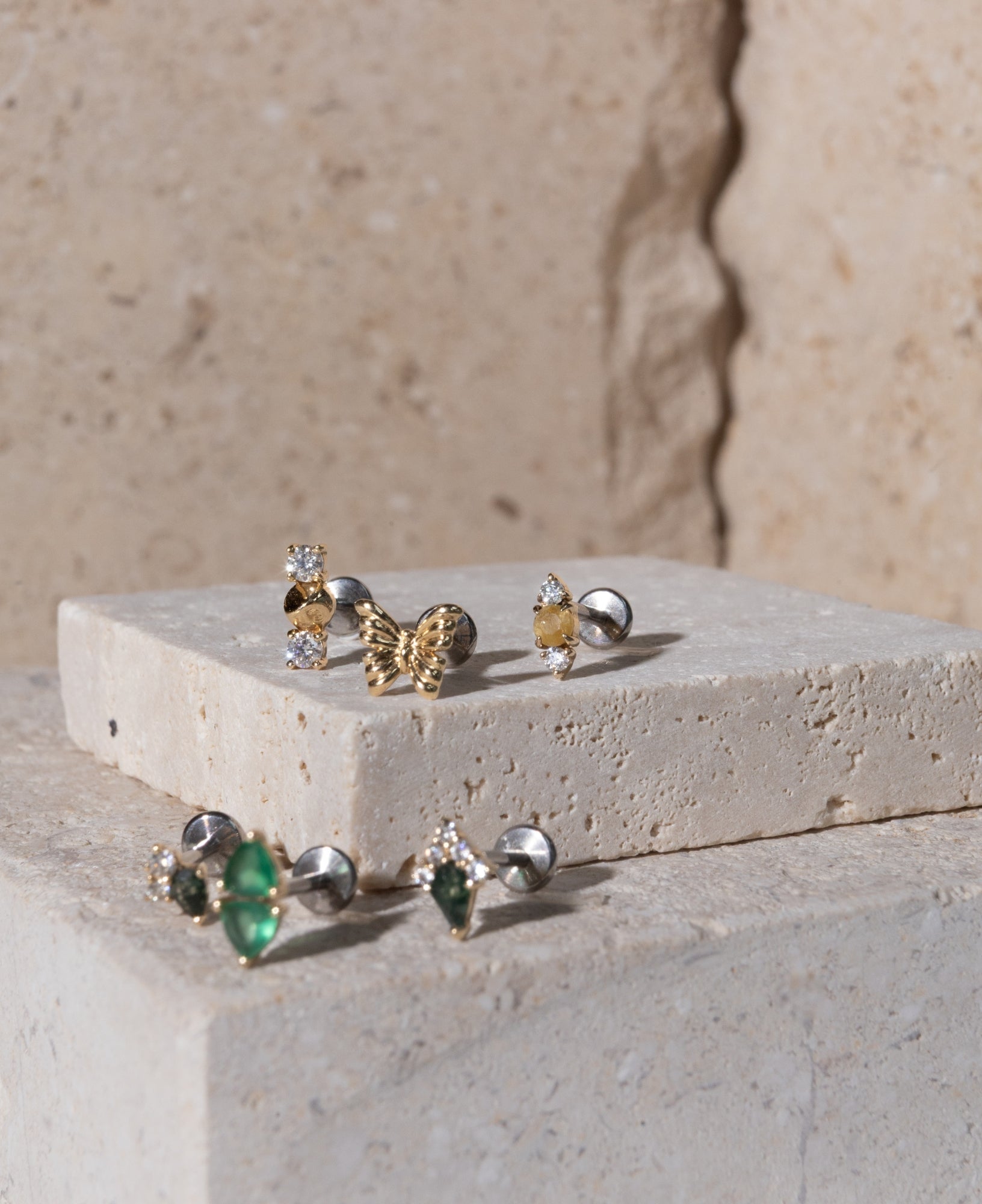 Lois 14k Solid Gold Moissanite Flatback Stud