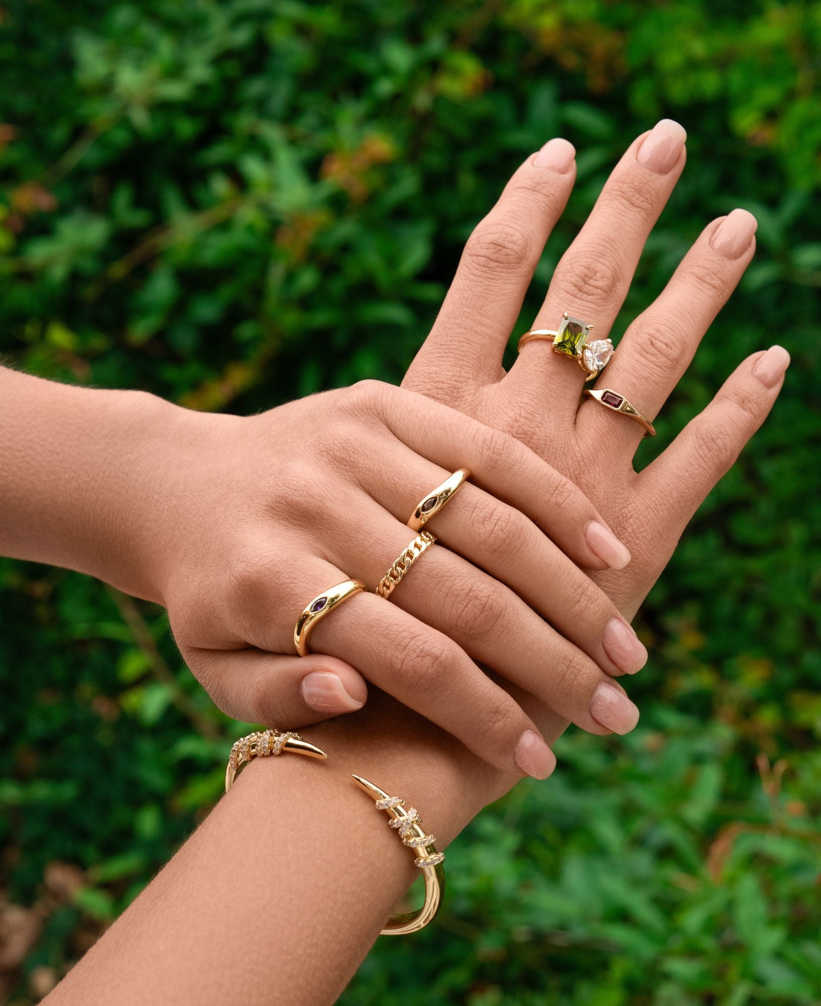 Vesper CZ Twist Cluster Claw Bangle