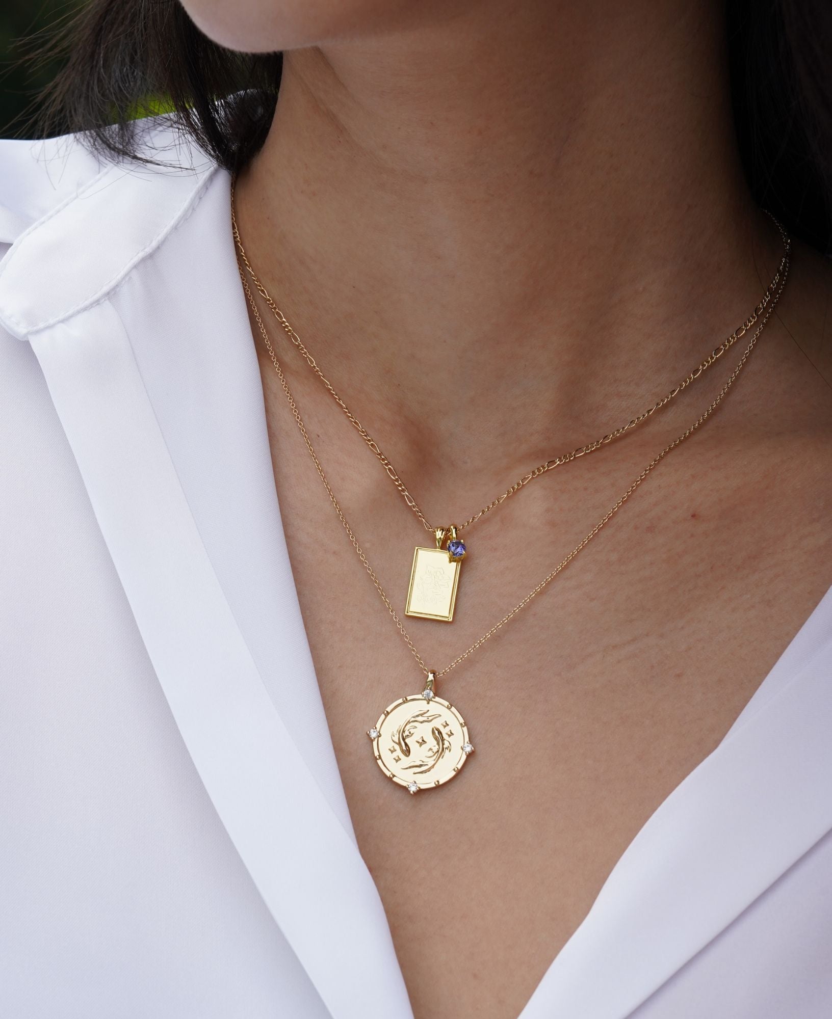 Pisces Horoscope Gold Pendant Necklace