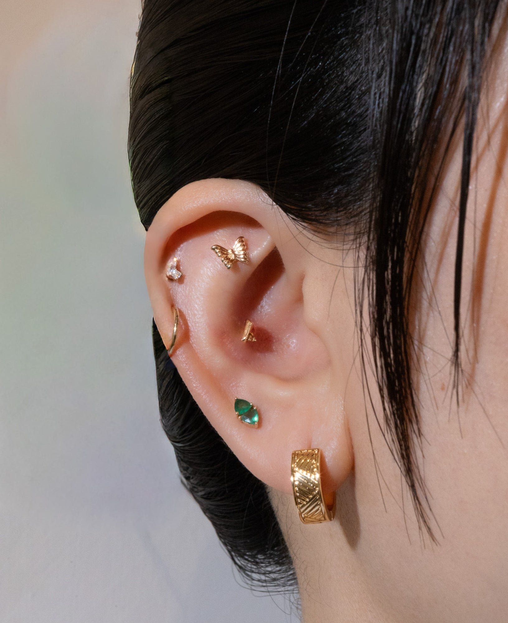 Aeris Marquise Moi et Toi Moissanite Flatback Stud