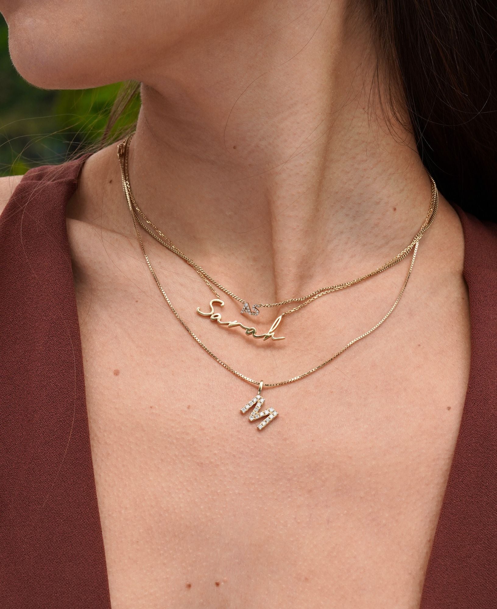 Alaia Custom Nameplate Necklace with Diamond