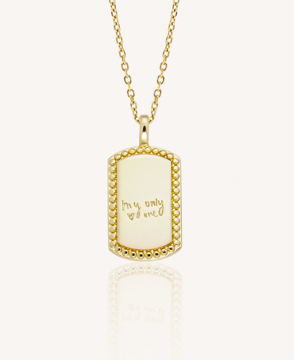 Lilah Custom Engravable 14k Gold Pendant Necklace