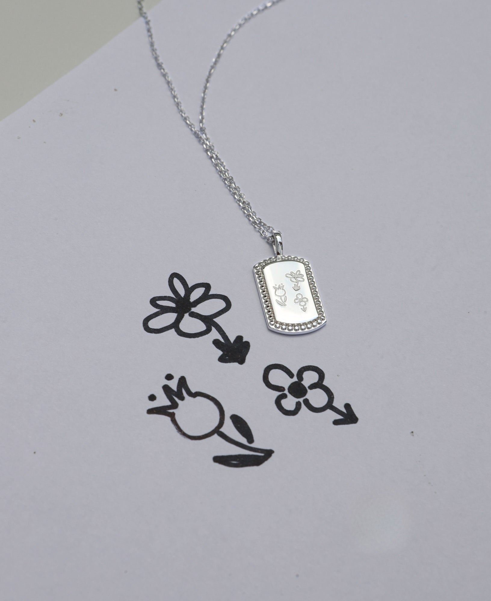 Lana Custom Engravable Silver Pendant Necklace