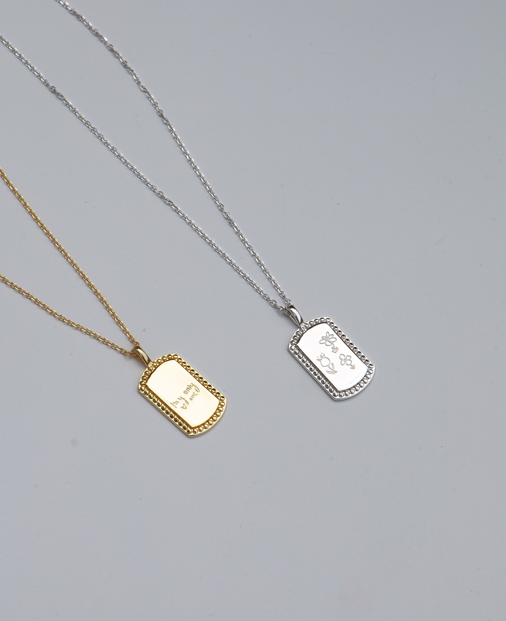 Lana Custom Engravable Silver Pendant Necklace