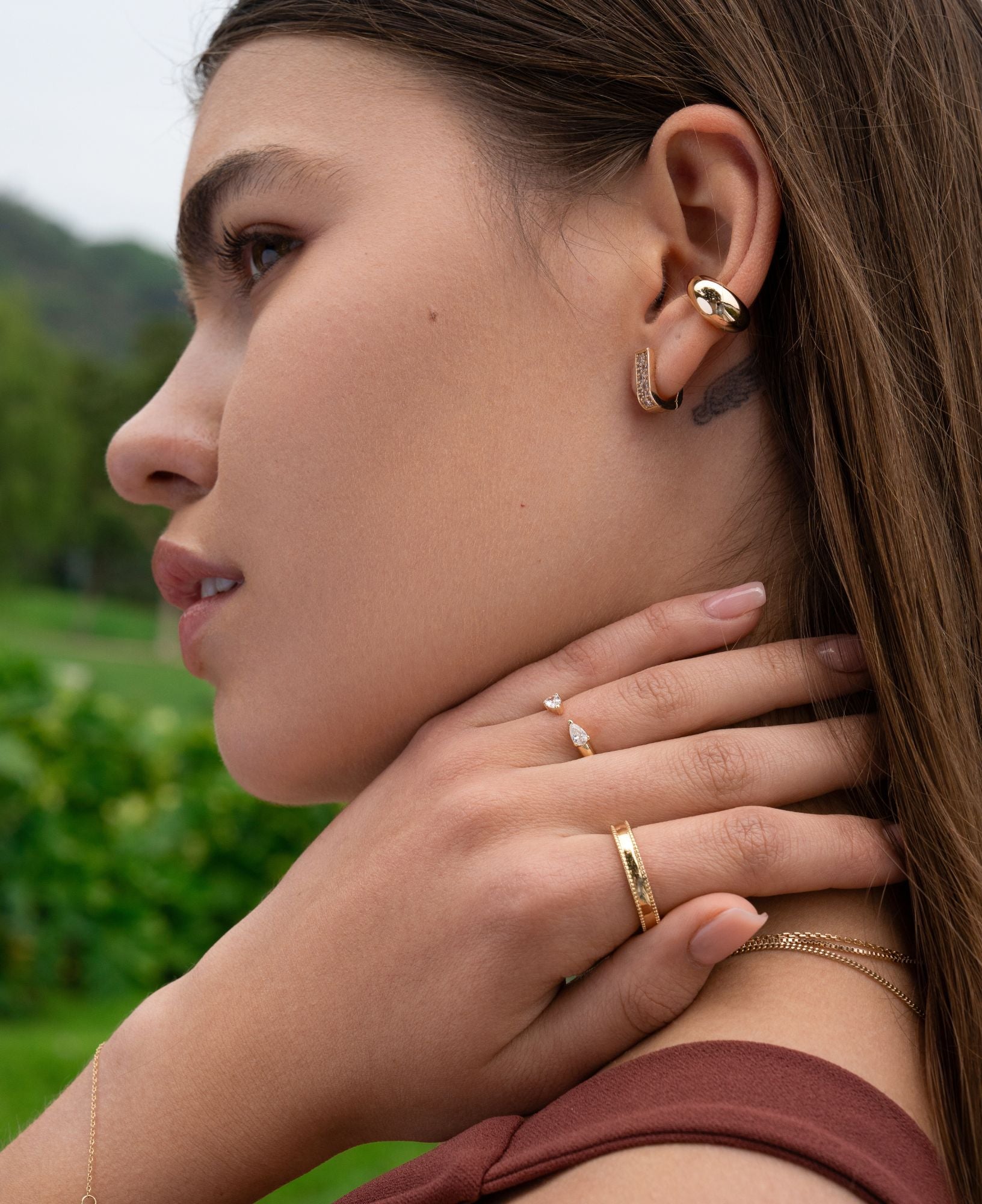 Leila 14k Gold Two Stone Open Ring