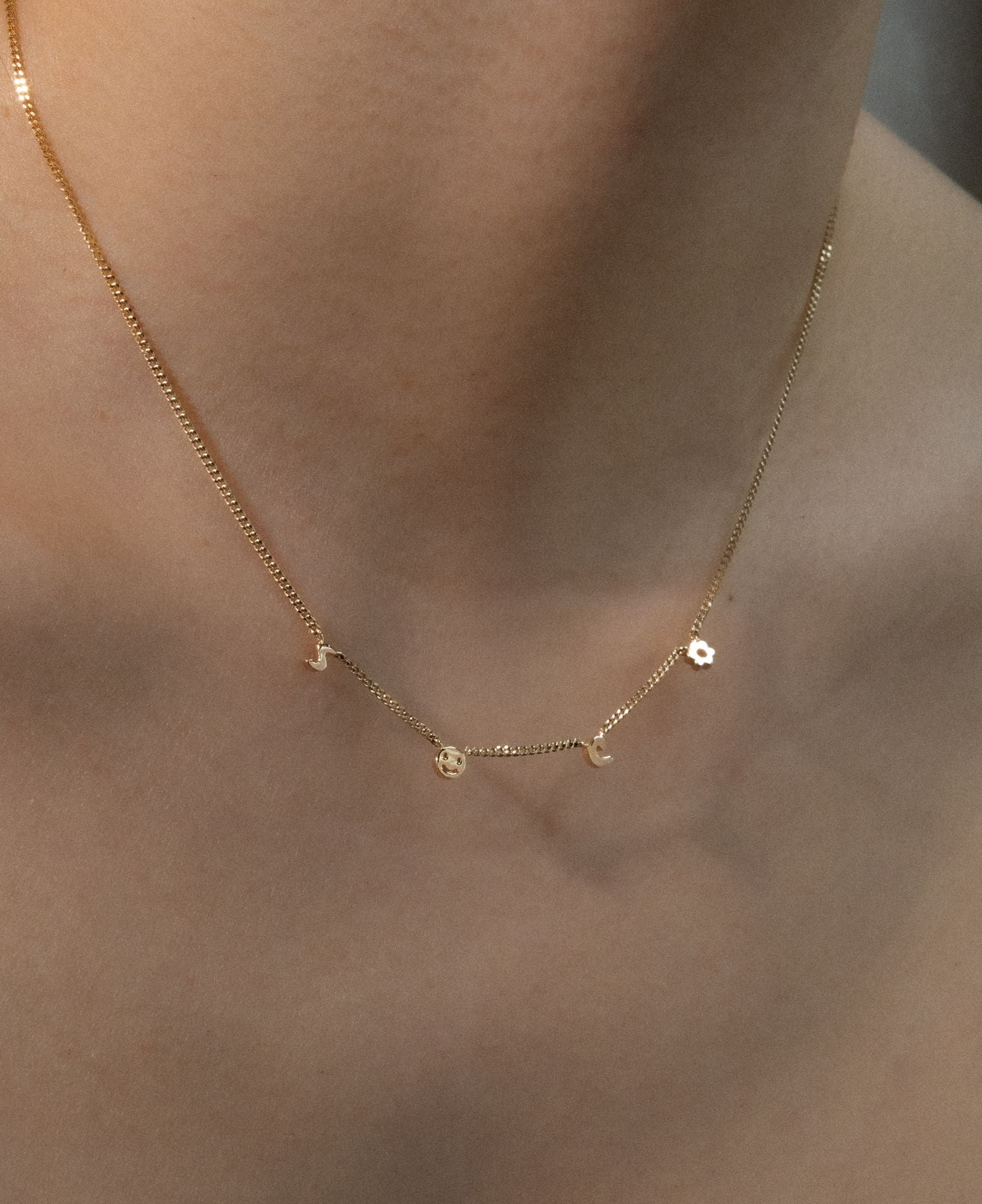 Avery Custom Talisman Solid Gold Charm Necklace