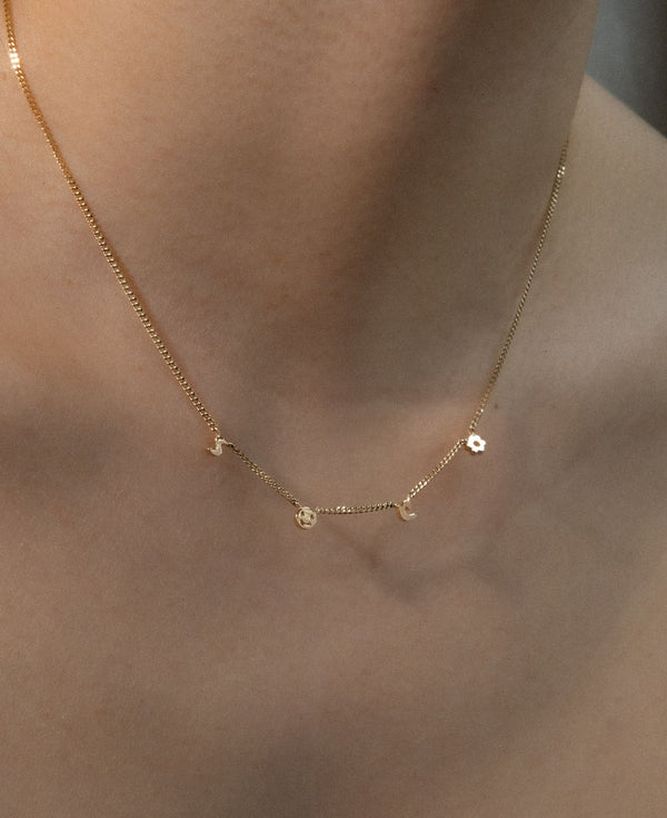 Avery Custom Talisman Solid Gold Charm Necklace