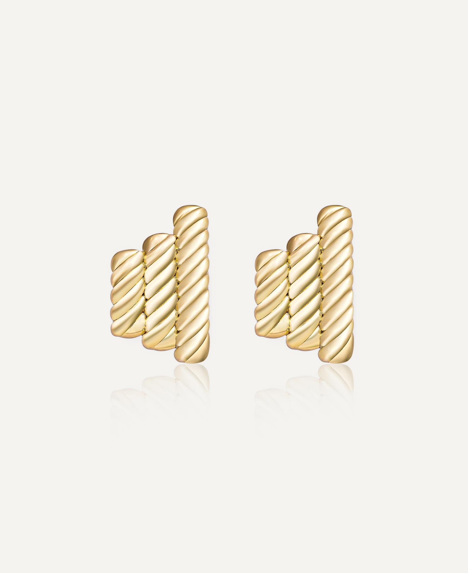 product picture of Catherine Rope Link Textured Gold Earrings