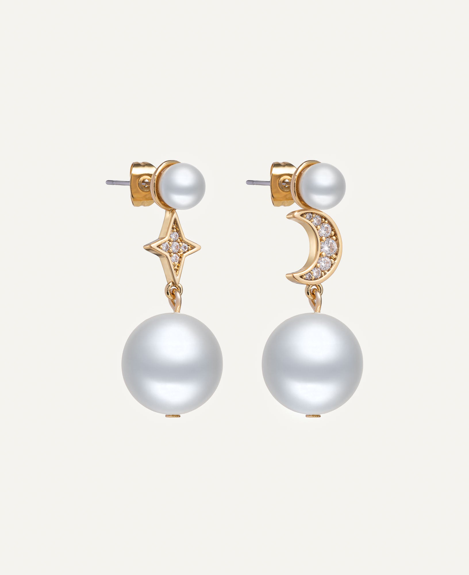 Yin & Yang Pearl Drop Earrings