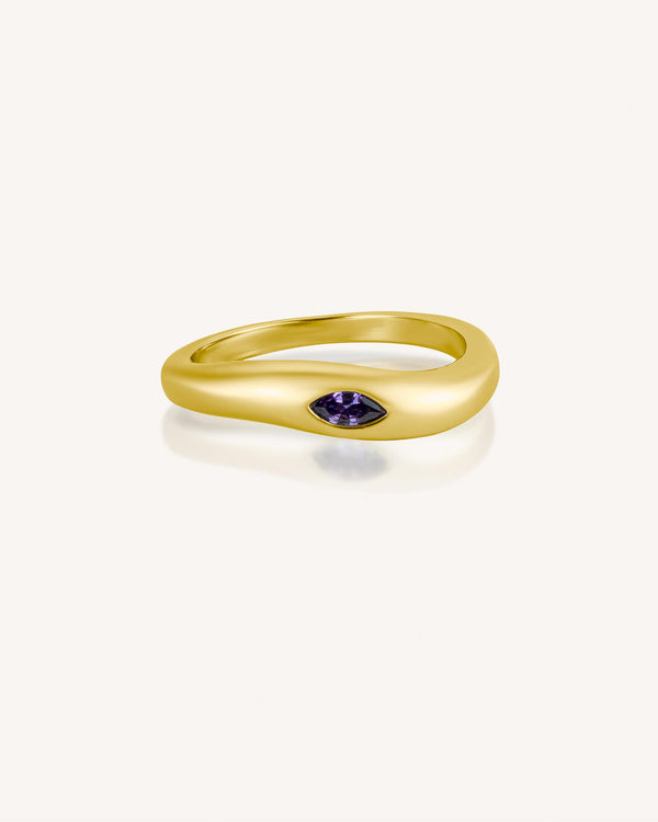 renee gypsy amethst stackable gold ring