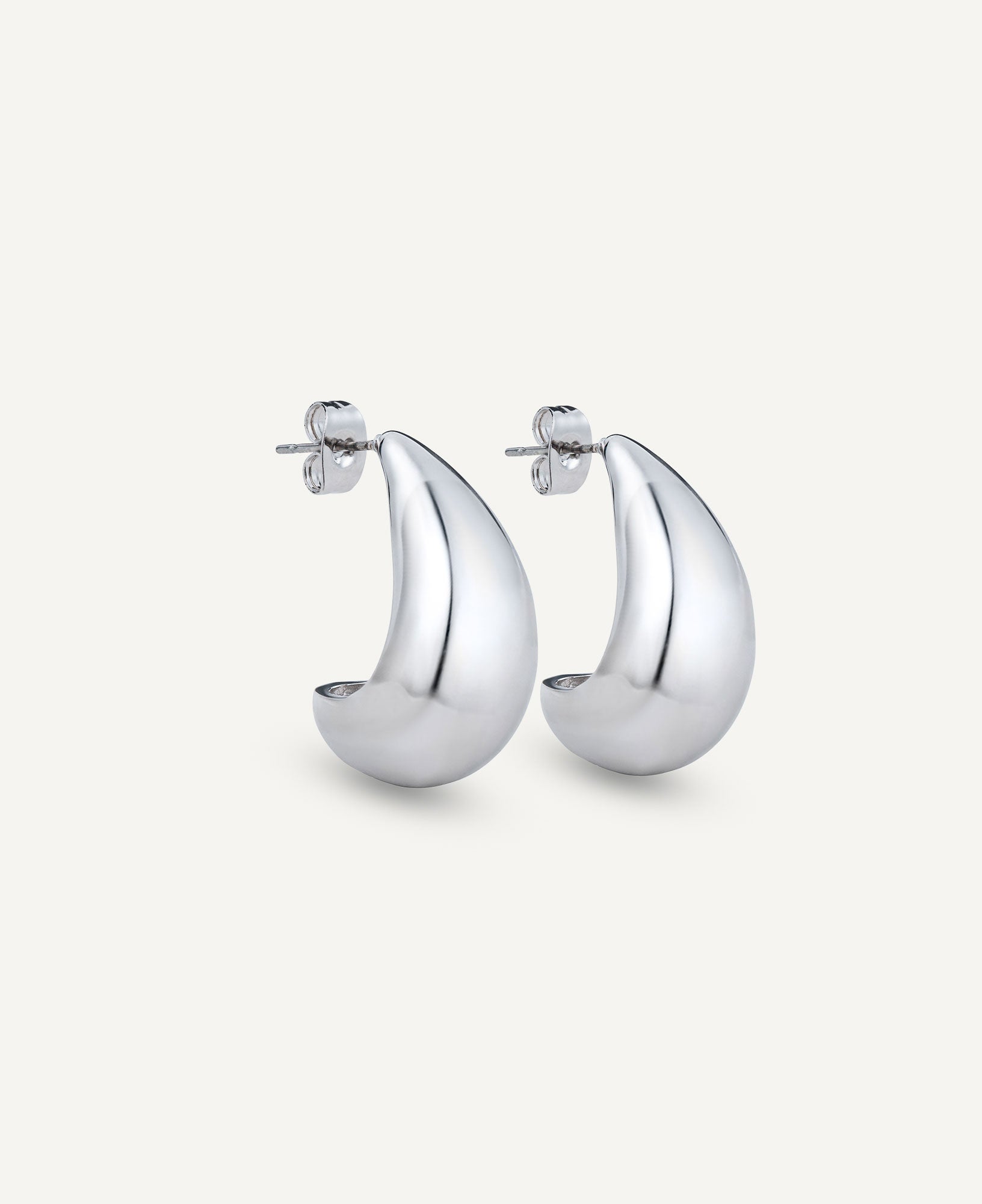 product shot of agathe rhodium plated statement earring