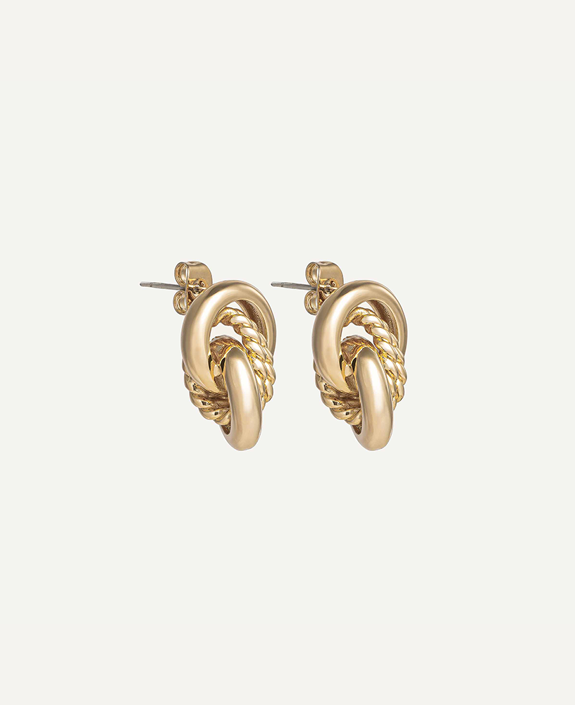 Elodie Textured Knot Gold Earrings