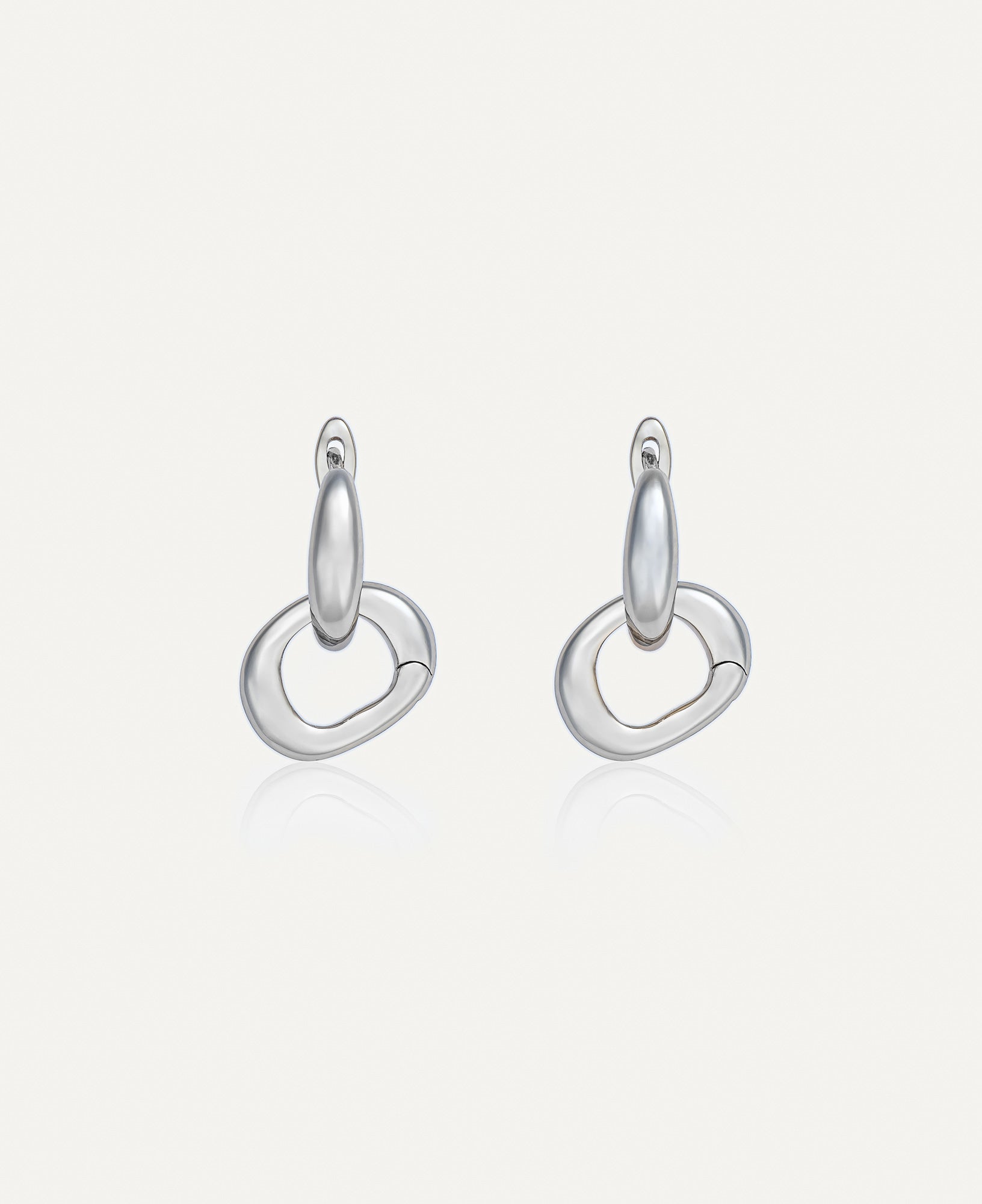 Product shot of Montana Interchangeable Silver Hoop Earrings