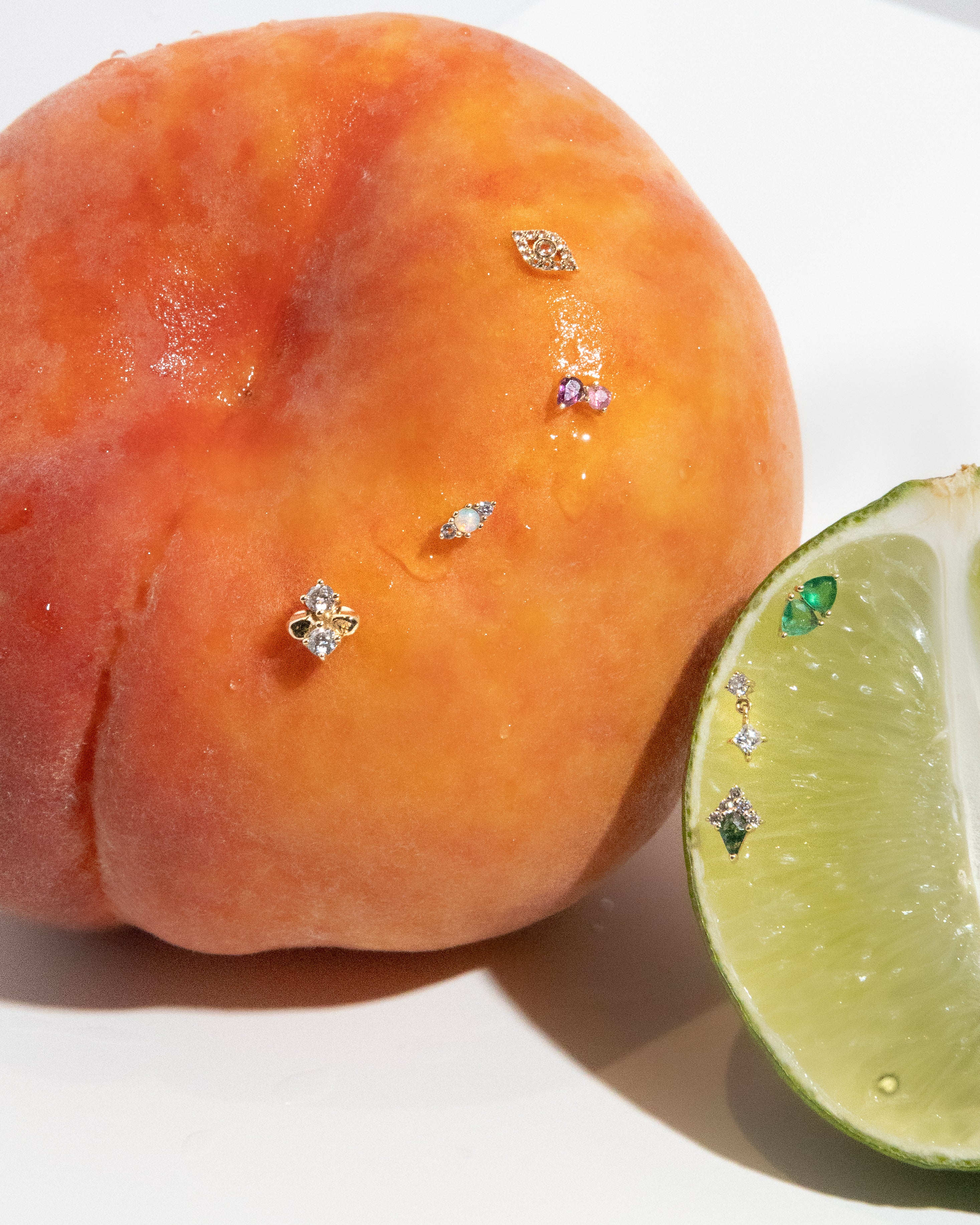 Petra Pink Moissanite Toi et Moi Flatback Stud