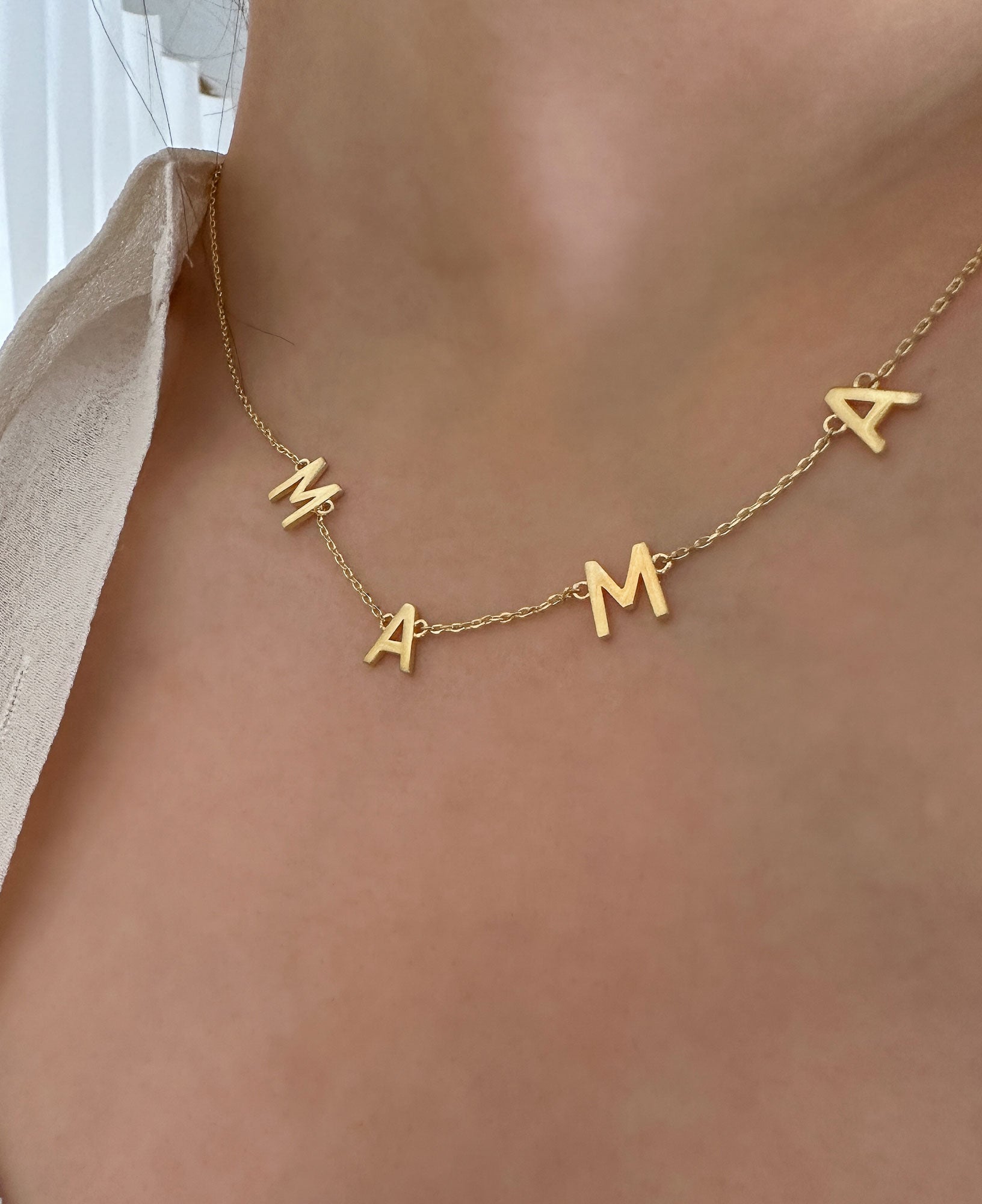Mama Letter Gold Necklace