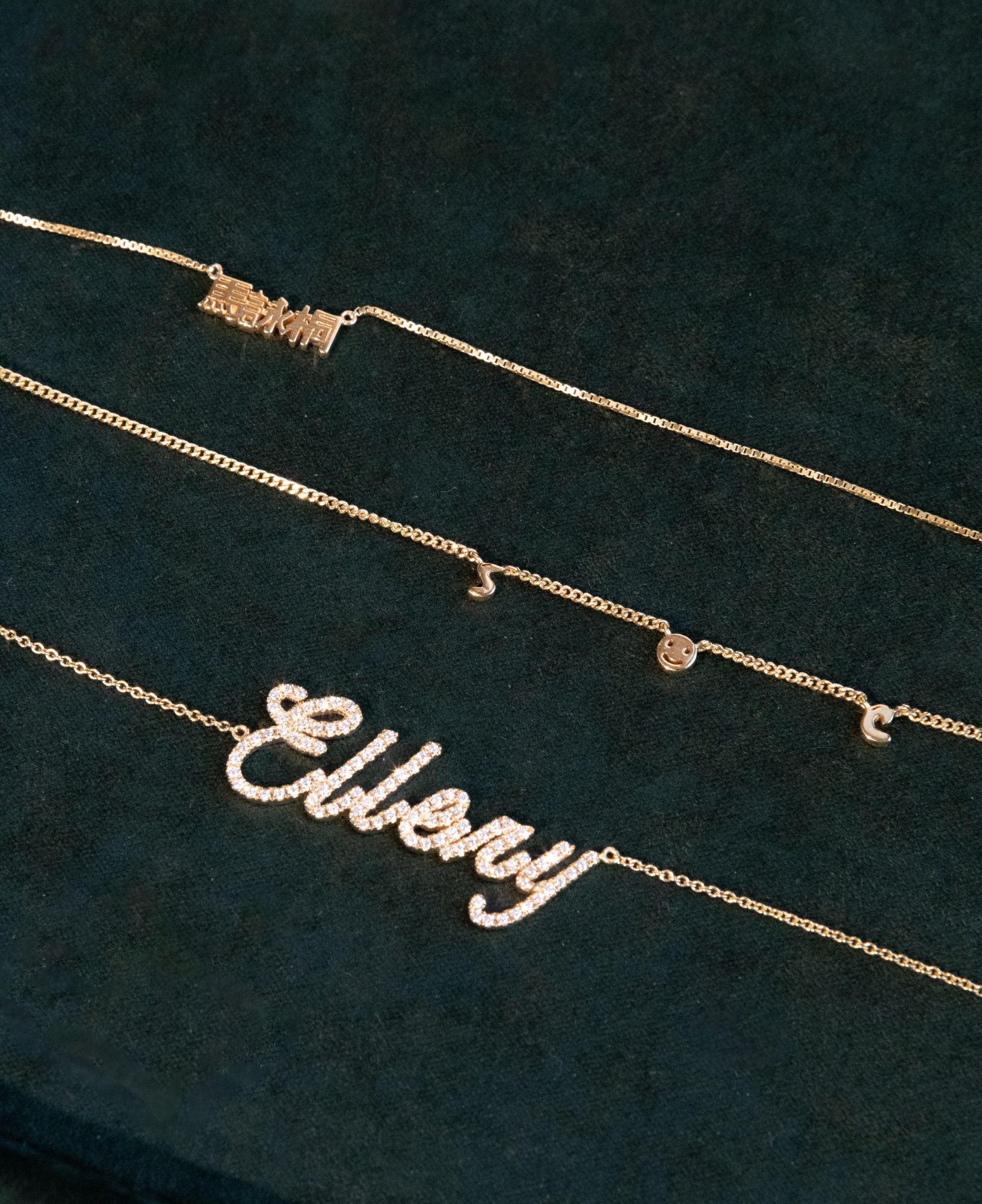 Avery Custom Talisman Solid Gold Charm Necklace