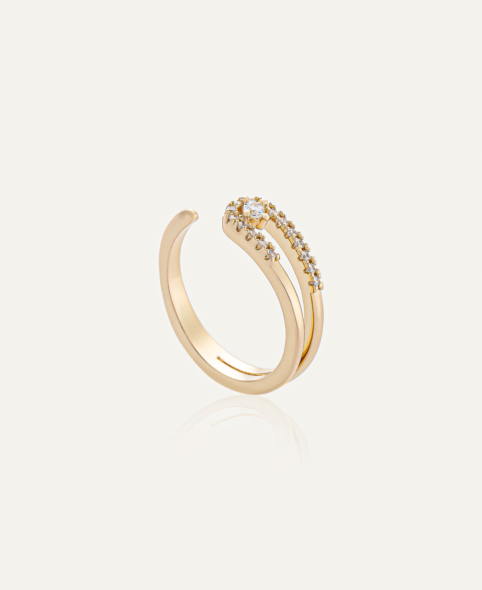product shot of helen clip open cz ring
