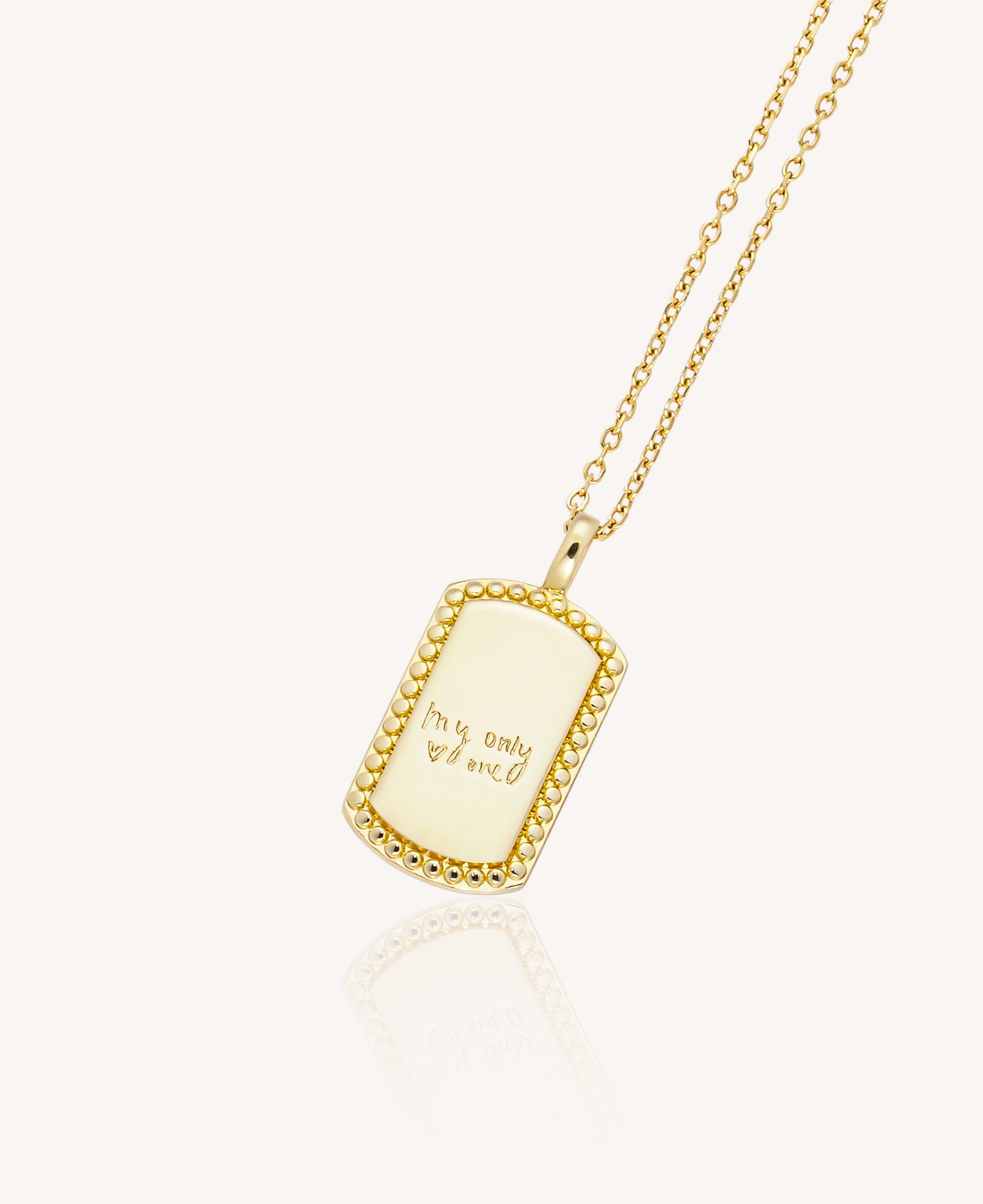 Lilah Custom Engravable 14k Gold Pendant Necklace
