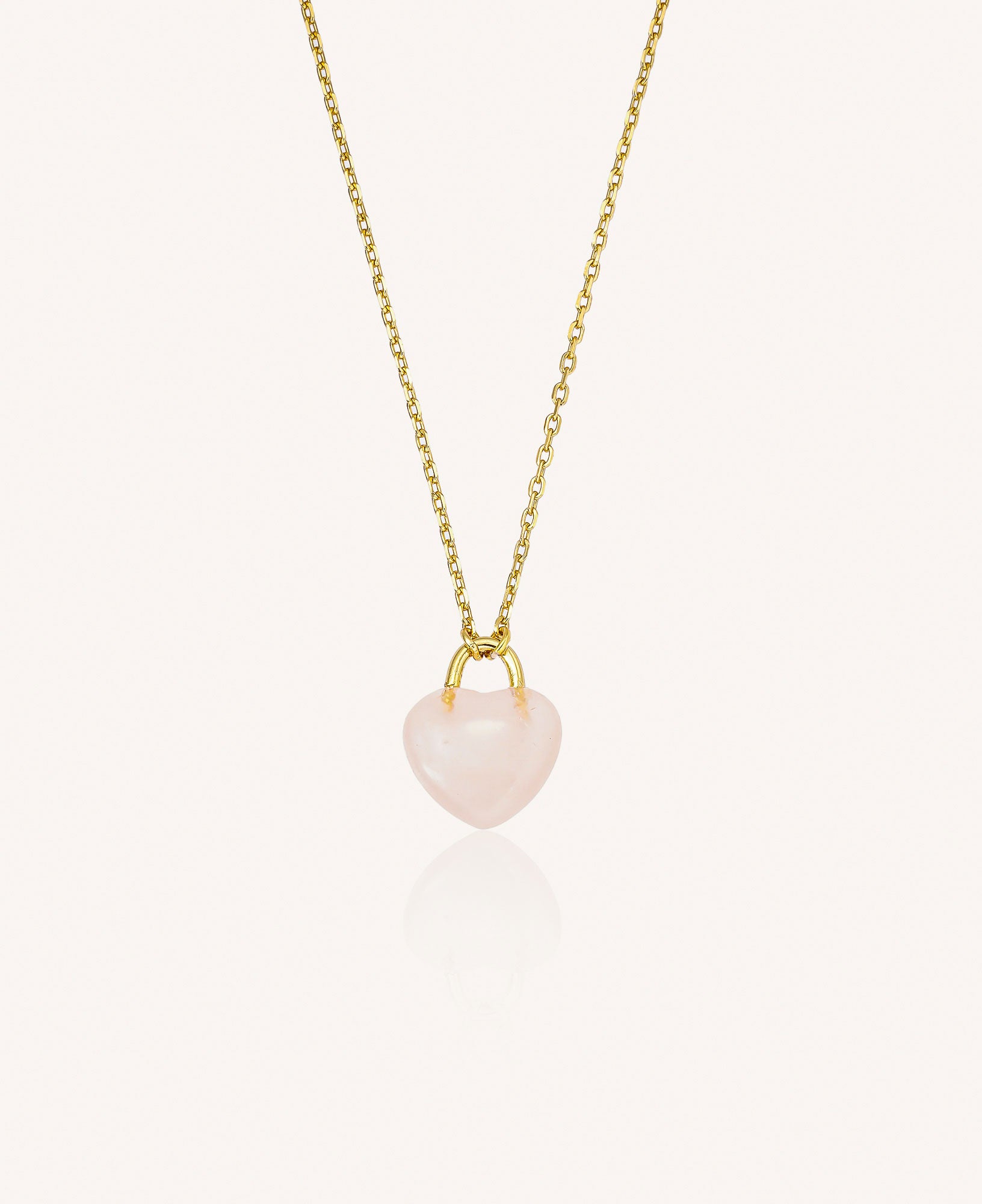 product picture of the Desiree Eternal Heart Rose Quartz Pendant Necklace