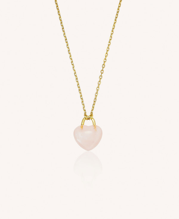 product picture of the Desiree Eternal Heart Rose Quartz Pendant Necklace