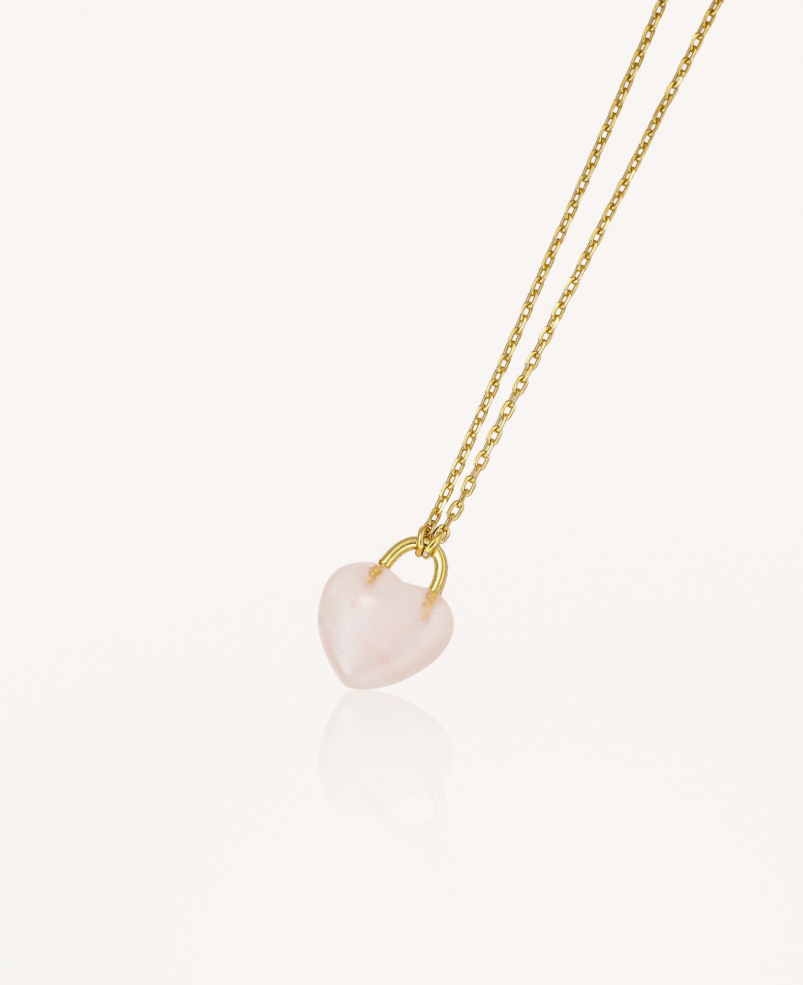 product picture of the Desiree Eternal Heart Rose Quartz Pendant Necklace