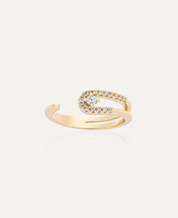 Product shot of helen clip open cz ring