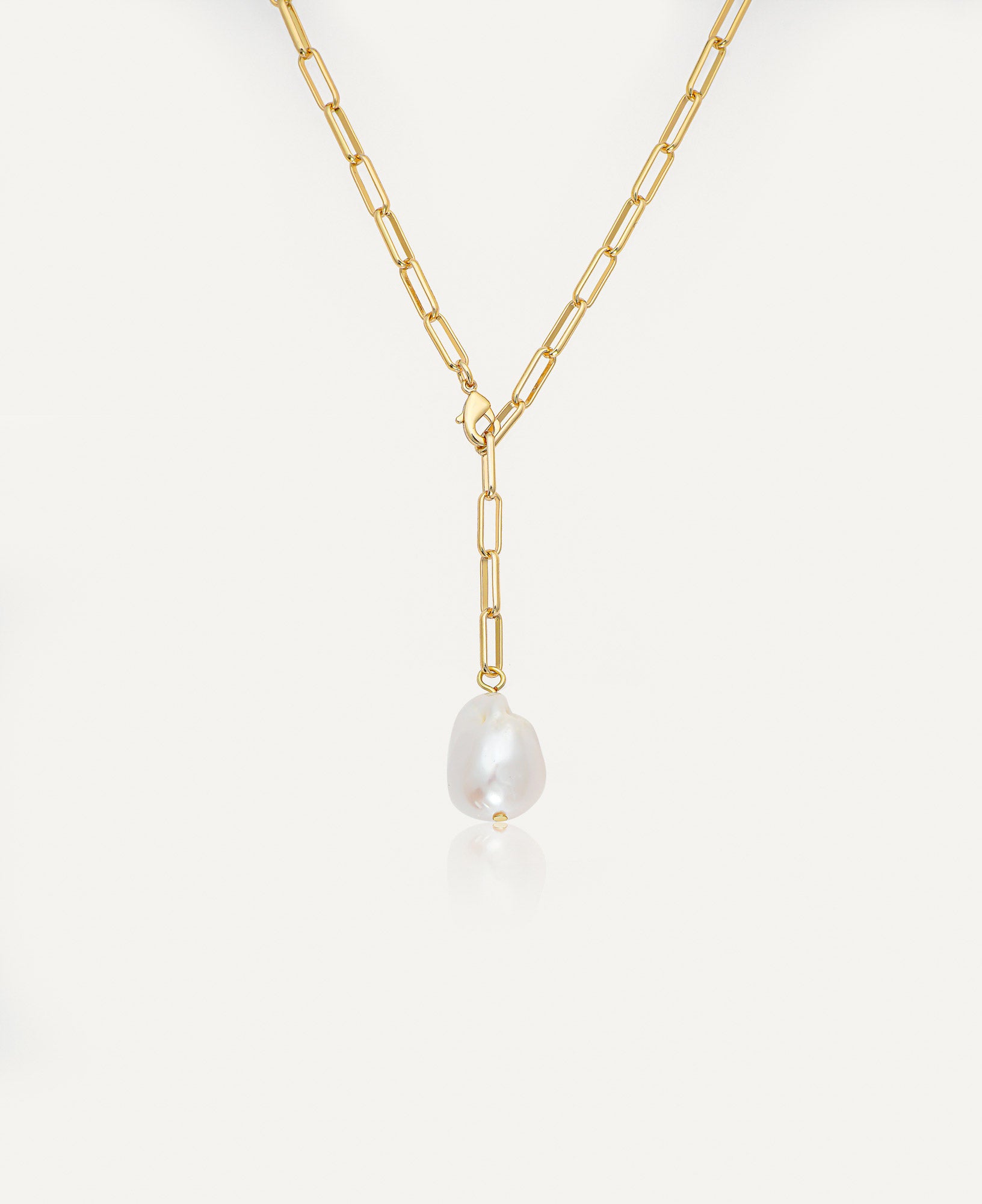 Product picture of Celeste Baroque Pearl Paperclip Chain Necklace