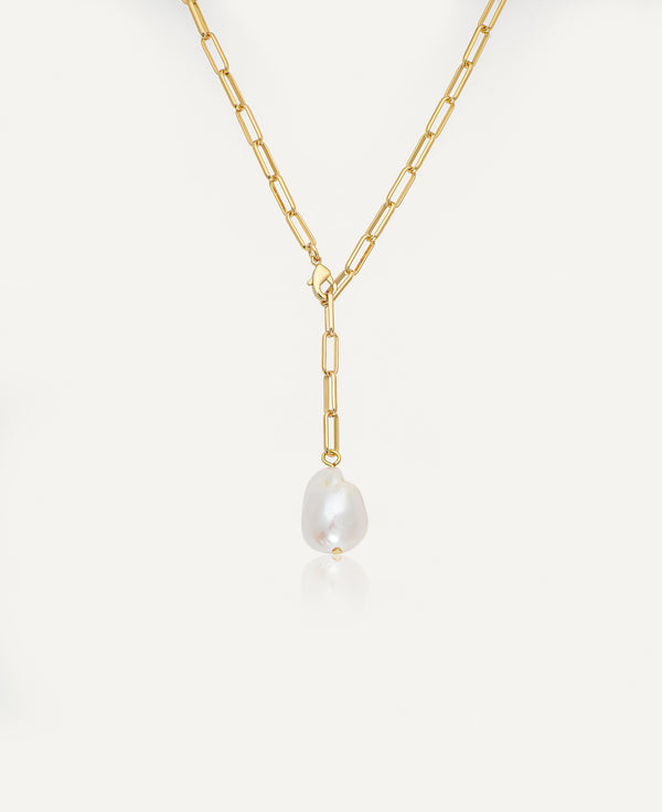 Product picture of Celeste Baroque Pearl Paperclip Chain Necklace