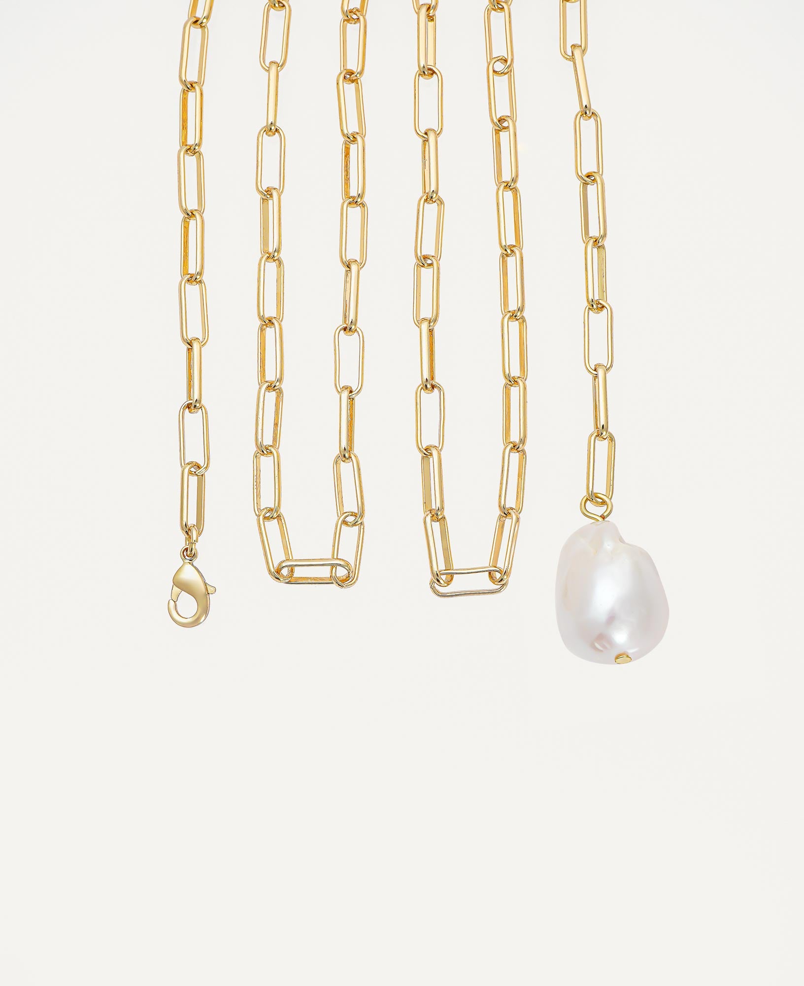 Product picture of Celeste Baroque Pearl Paperclip Chain Necklace