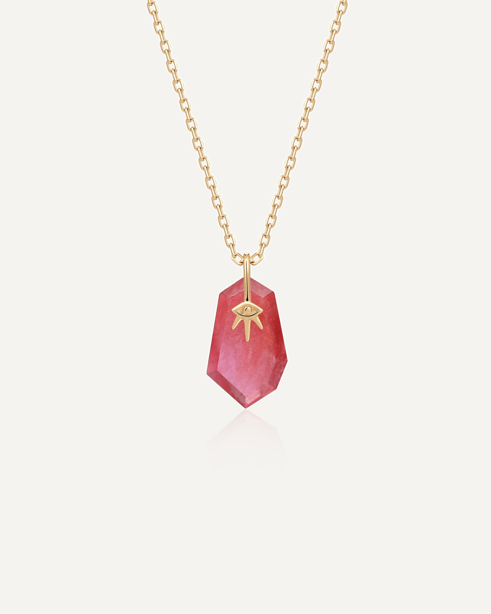 product shot of sienna ruby 14k solid gold necklace