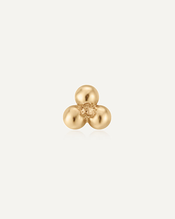 product shot of Doris 14k solid gold ball flatback post