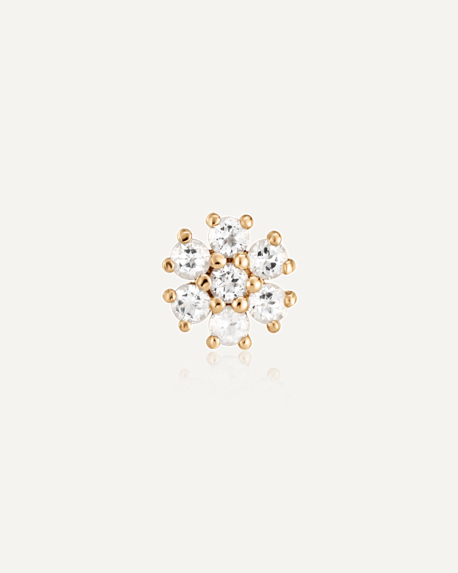 product shot of Primrose white sapphire flatback stud