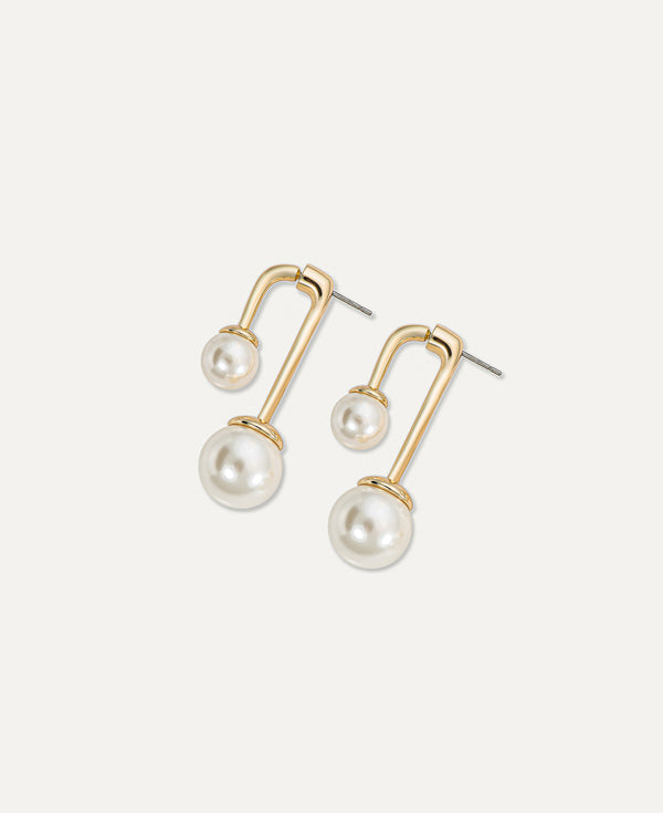 Product shot of August Pearl Threader Earrings
