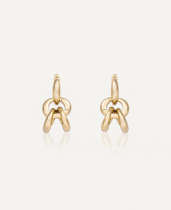 Product shot of the Hannah Interchangeable Gold Hoop Earrings