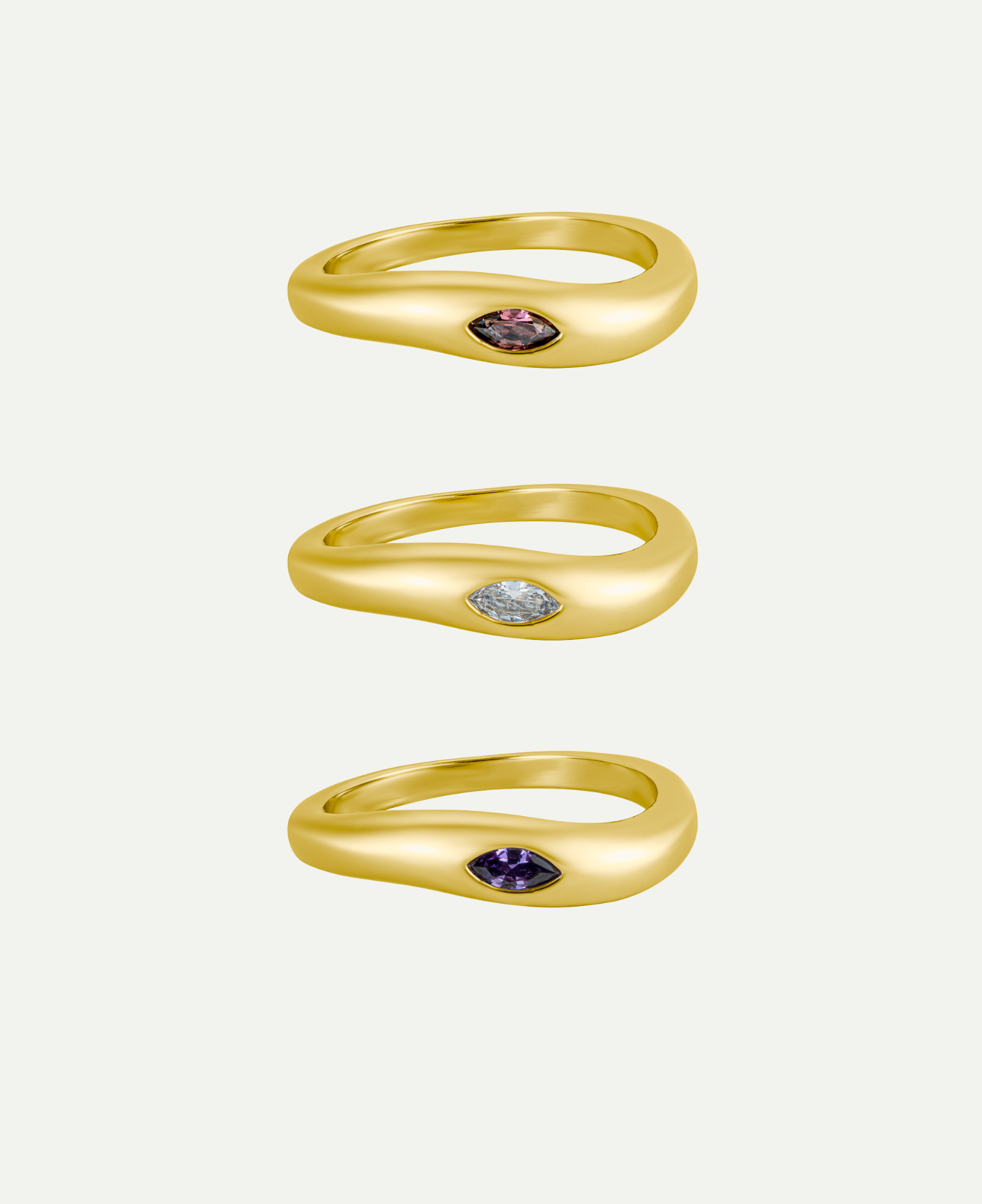 Renee Gypsy Amethyst Stackable Gold Ring
