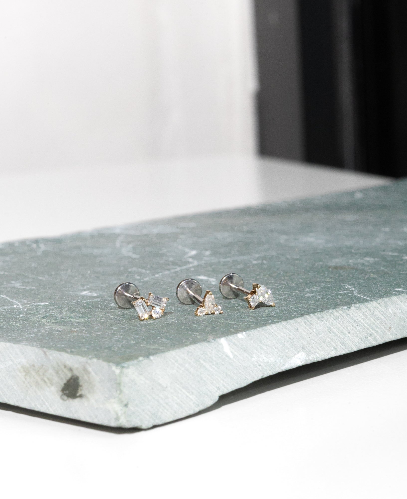 Aeris Marquise Moi et Toi Moissanite Flatback Stud