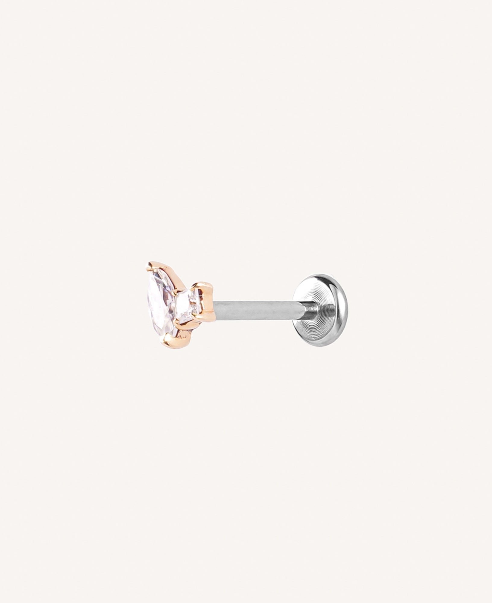 Aeris Marquise Moi et Toi Moissanite Flatback Stud