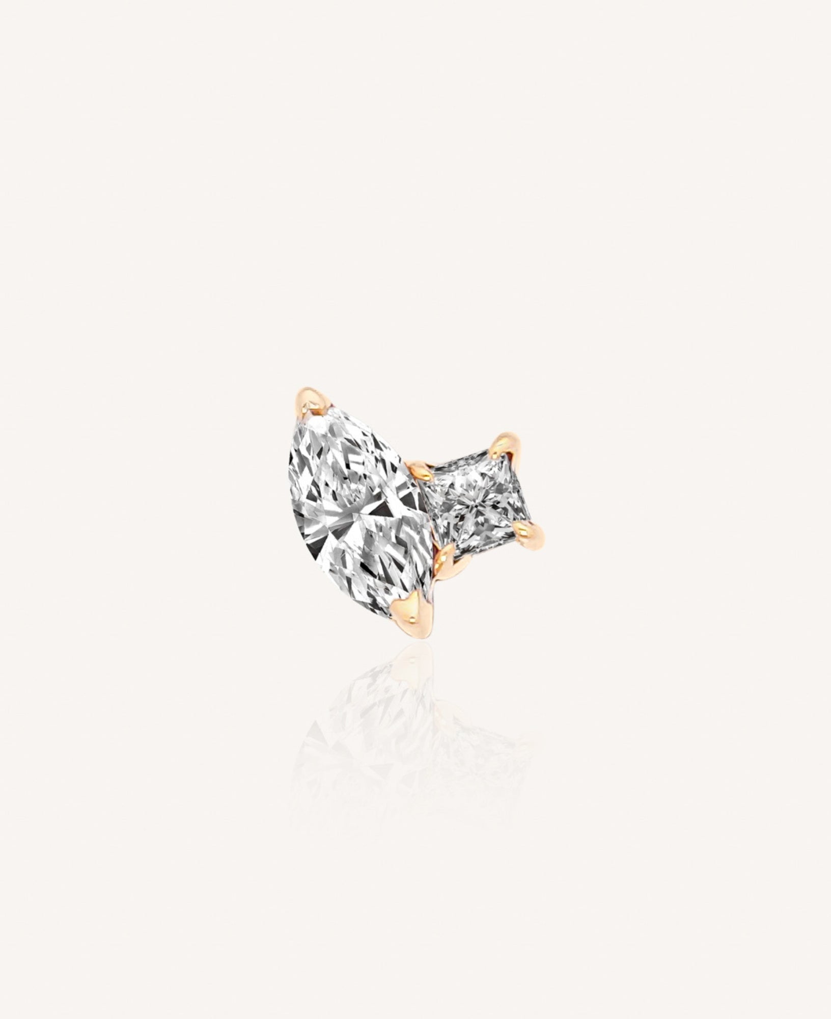 Aeris Marquise Moi et Toi Moissanite Flatback Stud
