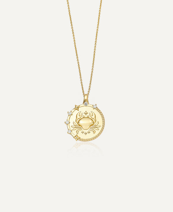 product image of Cancer Horoscope Gold Pendant Necklace