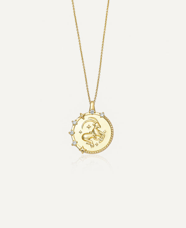 product image of Capricorn Horoscope Gold Pendant Necklace