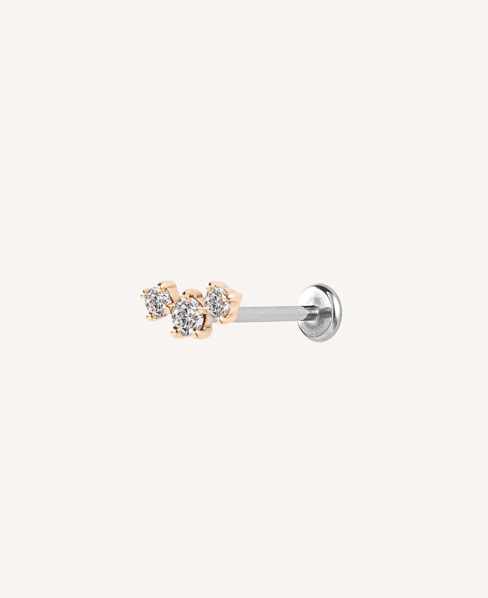 Esme 14k Solid Gold Moissanite Arch Flatback Stud